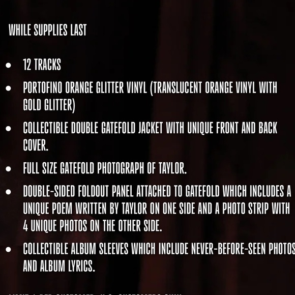 ✨Taylor Swift “The Life of a Showgirl” Tangerine Glitter Vinyl NEW✨ - Picture 2 of 4